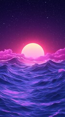 Obraz premium Big Neon Wave Background