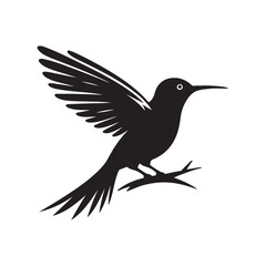 Obraz premium Black bird Flight in silhouette vector drawing logotype bird logo bird icon bird symble, symble icon clip art isolated on white background