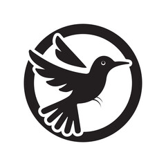 Black bird Flight in silhouette vector drawing logotype bird logo bird  icon bird symble, symble icon clip art isolated on white background