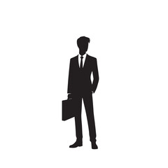 Businessman silhouette. Businessman logo, icon. Businessman vector design black and white.