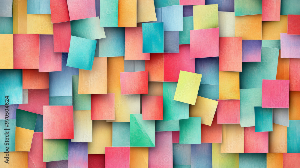Poster a colorful design made of many small rectangles. this geometric pattern is perfect for your business