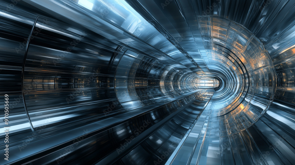 Poster a complete, seamless 3d image that looks like a science fiction scene, created using computer graphi