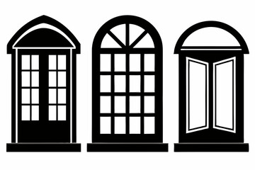 Windows silhouette, window frame icon, Vector symbol flat style isolated on white background.