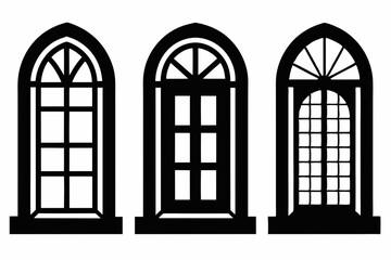Windows silhouette, window frame icon, Vector symbol flat style isolated on white background.