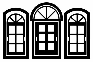 Windows silhouette, window frame icon, Vector symbol flat style isolated on white background.