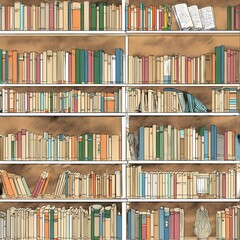 shelves with books