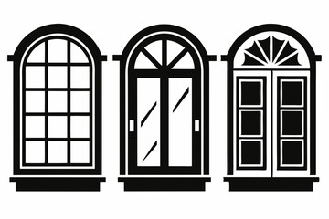 Windows silhouette, window frame icon, Vector symbol flat style isolated on white background.