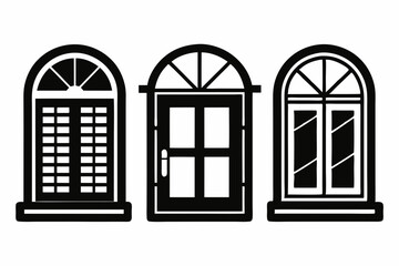 Windows silhouette, window frame icon, Vector symbol flat style isolated on white background.