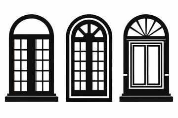 Windows silhouette, window frame icon, Vector symbol flat style isolated on white background.