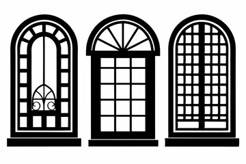 Windows silhouette, window frame icon, Vector symbol flat style isolated on white background.