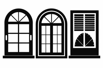 Windows silhouette, window frame icon, Vector symbol flat style isolated on white background.