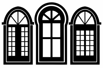 Windows silhouette, window frame icon, Vector symbol flat style isolated on white background.