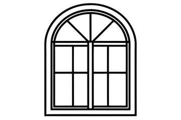
Window icon, window frame, vector symbol in outline isolated on white background.
