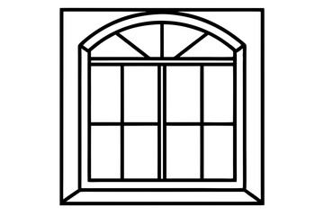 
Window icon, window frame, vector symbol in outline isolated on white background.
