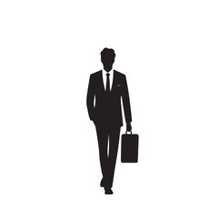 Businessman silhouette. Businessman vector illustration isolated on white backgorund.