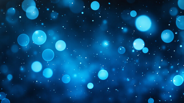 A dark blue background with blurry circles, like bubbles, creating a natural look. It's a design perfect for window blinds or curtains.