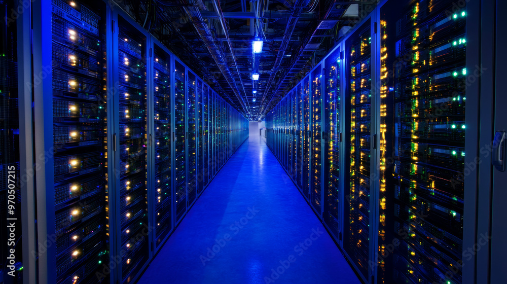 Poster a data center is like a giant digital storage room. servers, which are computers, connect to the int