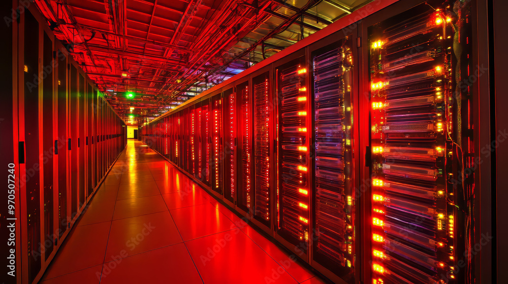 Poster a data center is like a giant digital storage room. servers, which are computers, connect to the int
