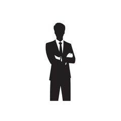 Businessman silhouette. Businessman vector illustration isolated on white backgorund.