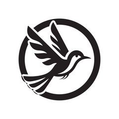 Obraz premium Black bird Flight in silhouette vector drawing logotype bird logo bird icon bird symble, symble icon clip art isolated on white background