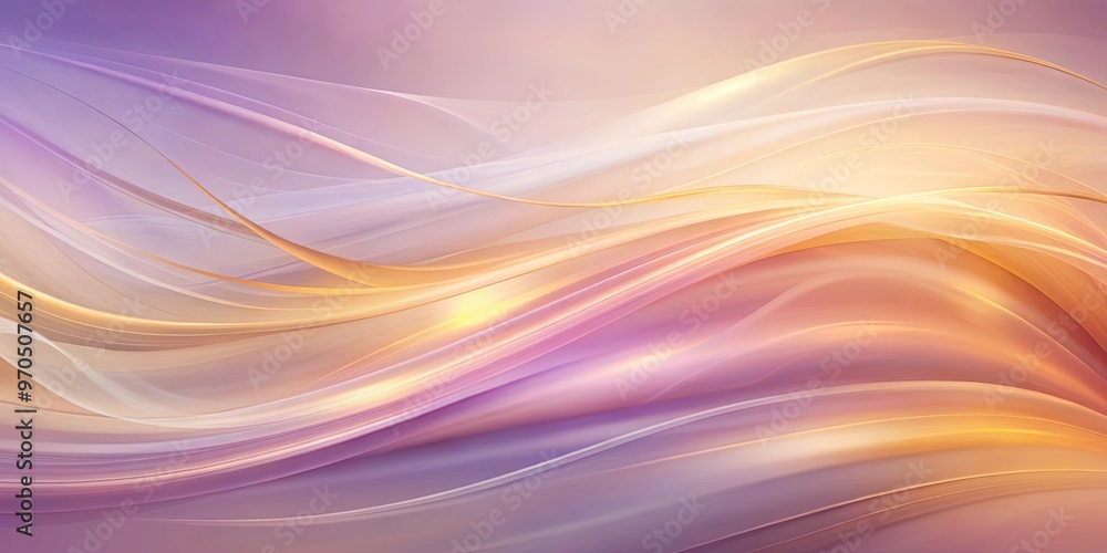 Wall mural Abstract background with soft lilac and amber hues, featuring flowing patterns