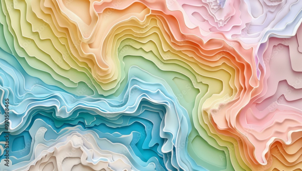 Poster a close up of a colorful pattern made from paper. ai.