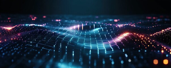 Obraz premium Digital background for tech, AI, data, audio, graphics, and more