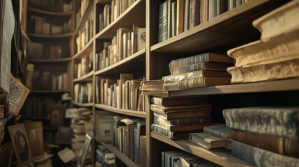 Obraz premium Create an image of a local history section.