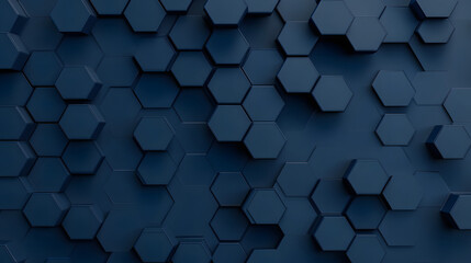 Obraz premium Hexagonal dark blue background texture. 3d illustration, 3d rendering