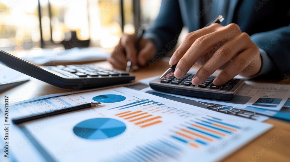 Aufkleber create an image of a person setting up a savings plan.