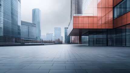 Fototapeta premium A Modern Cityscape with a View of a Large City Block