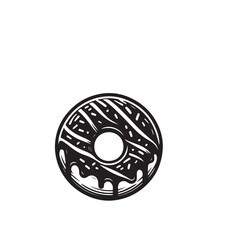 Obraz premium Donut silhouette. Donut vector illustration. Donut logo, icon black and white.