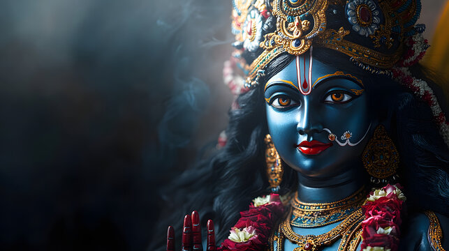 Portrait of Hindu Kali goddess statue