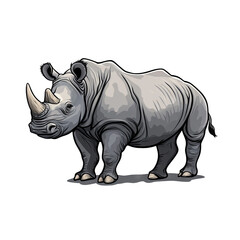 Obraz premium White Rhinoceros | Icon | Anime
