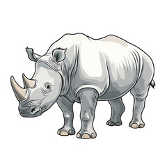 Obraz premium White Rhinoceros | Icon | Anime