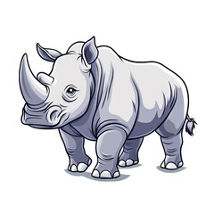 Fototapeta premium White Rhinoceros | Icon | Anime