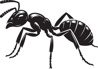 Ant insect Silhouette vector illustration isolated on a white background