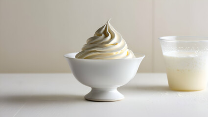 Whipped cream isolated on transparent or white background ai generative..
