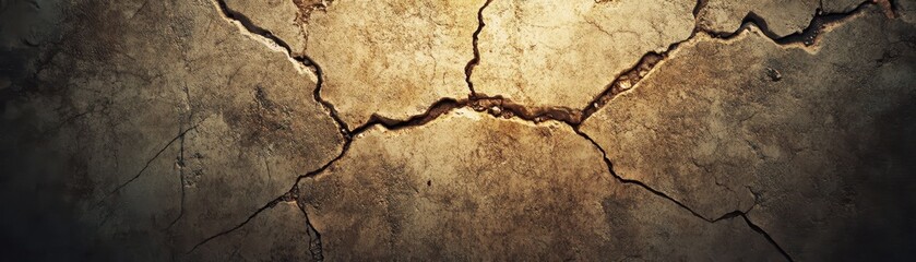 Cracked and weathered stone wall texture.