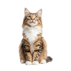 Obraz premium Cute Tabby Cat Sitting and Looking Up