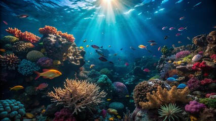 Fototapeta premium coral reef with fish