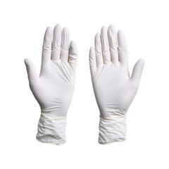 Obraz premium Pair of White Latex Gloves Isolated