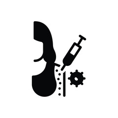 Black  solid icon for vaccine allergy
