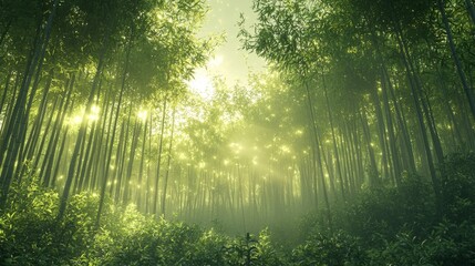 Obraz premium Bamboo Forest Sunlight.