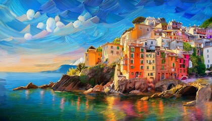 Fototapeta premium watercolor painting of the city