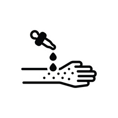 Black  solid icon for allergy test