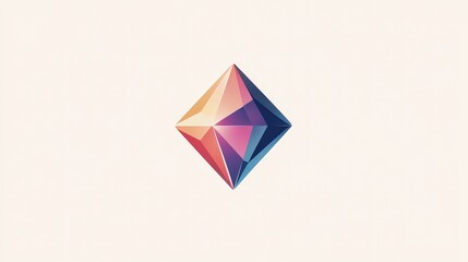 minimalist gem logo featuring a geometric gem shape with a single, bold color.