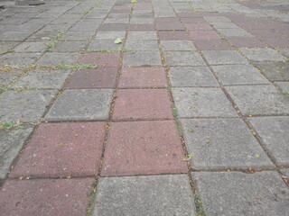 Fototapeta premium Sidewalks for people walking made of paving blocks look neat and clean