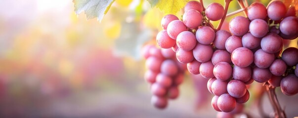 Red grapes hanging from vines, reflecting terroir uniqueness, 3D illustration