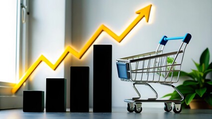 Ecommerce Growth Chart – A background with an upward-trending chart and digital elements.
